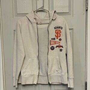 Nike White Giants Hoodie with World Series Patches
